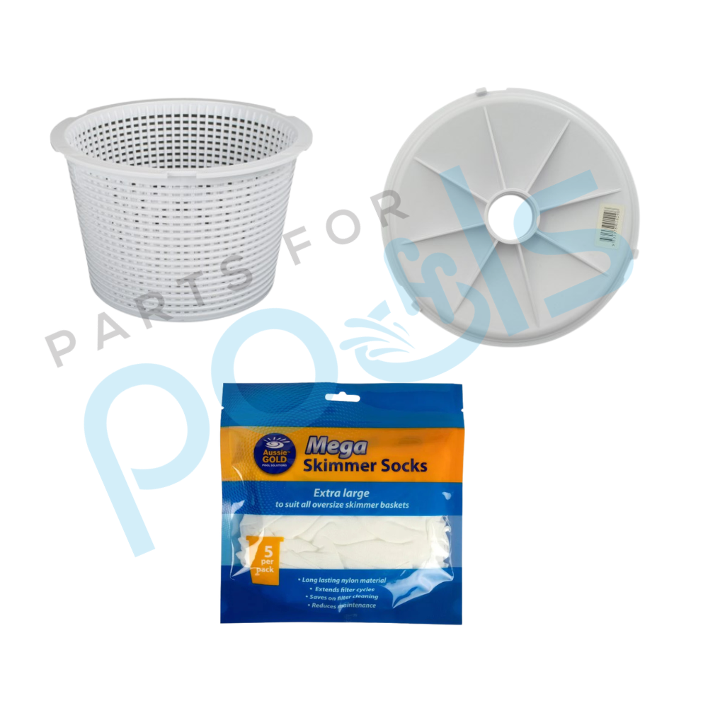 [ECOMM] Waterco - S75/Fulflo/Nally (3 lug) Skimmer Box & Vac Plate Combo with Free Skimmer Socks []